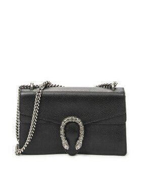 Gucci Small Dionysus Chain Crossbody Black Grain Calfskin Leather